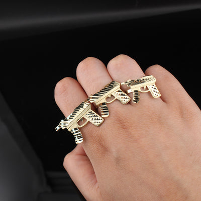 10K Gold Gun Ring