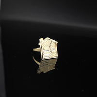 Anillo "Trap House" de oro auténtico de 10 quilates