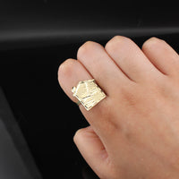 Anillo "Trap House" de oro auténtico de 10 quilates