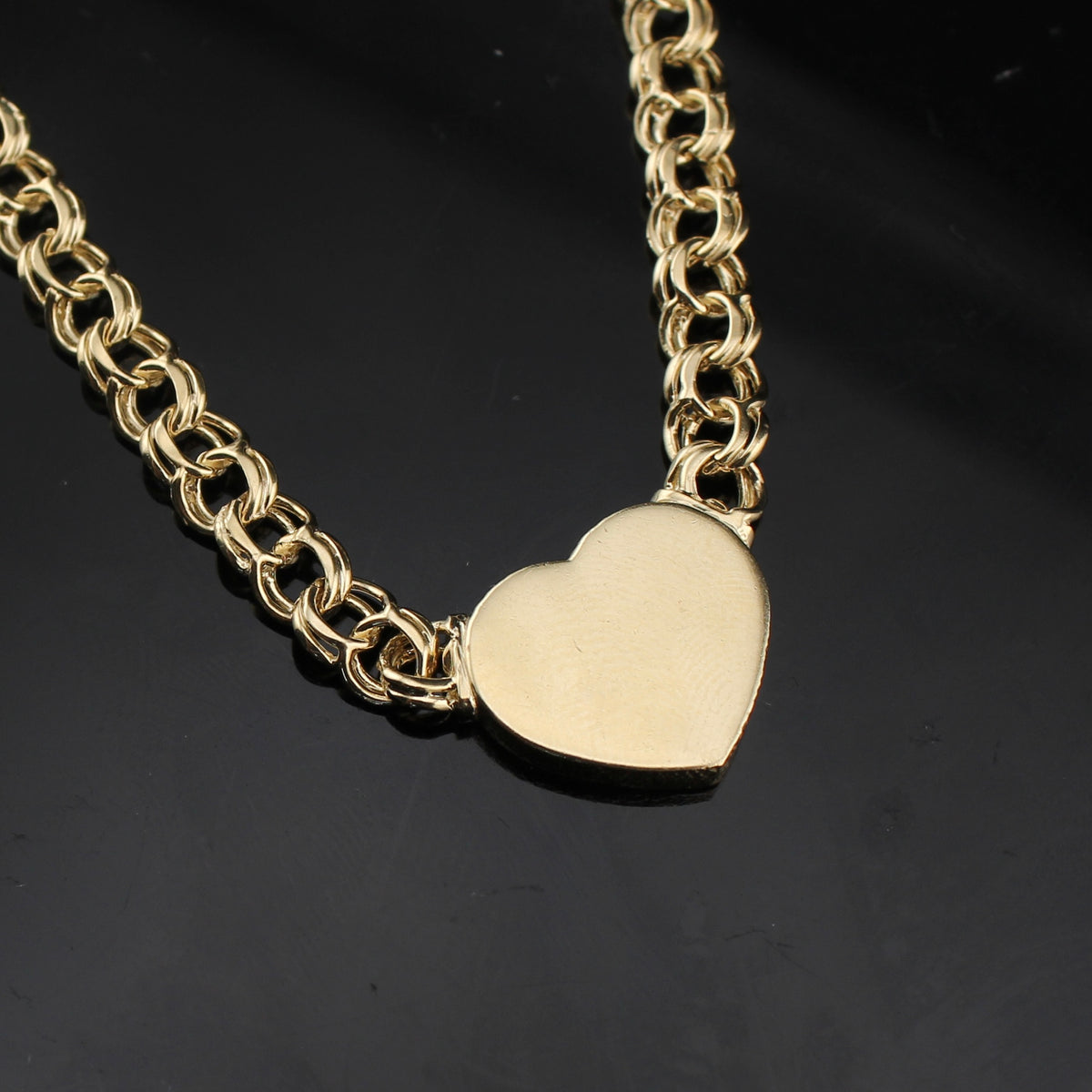 Real 14K Gold Heart Chino Chain