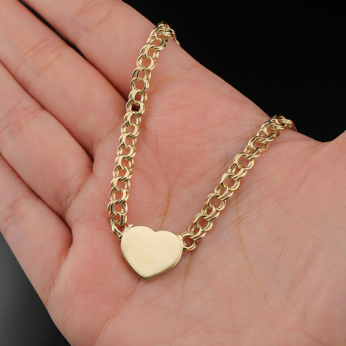 Real 14K Gold Heart Chino Chain