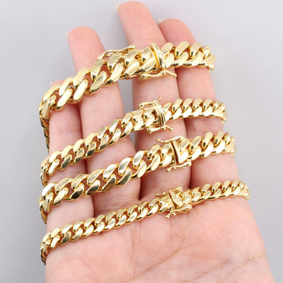 14K Miami Cuban Bracelets Solid