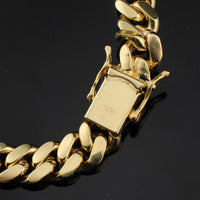 Pulseras cubanas Miami de oro de 14 quilates auténtico
