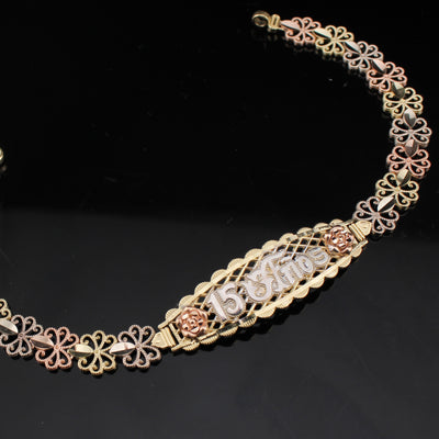 14K Gold Quinceanera Bracelet