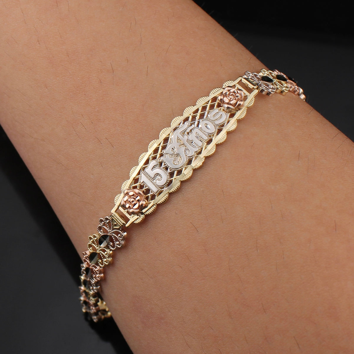 Real 14K Gold Quinceañera Bracelet