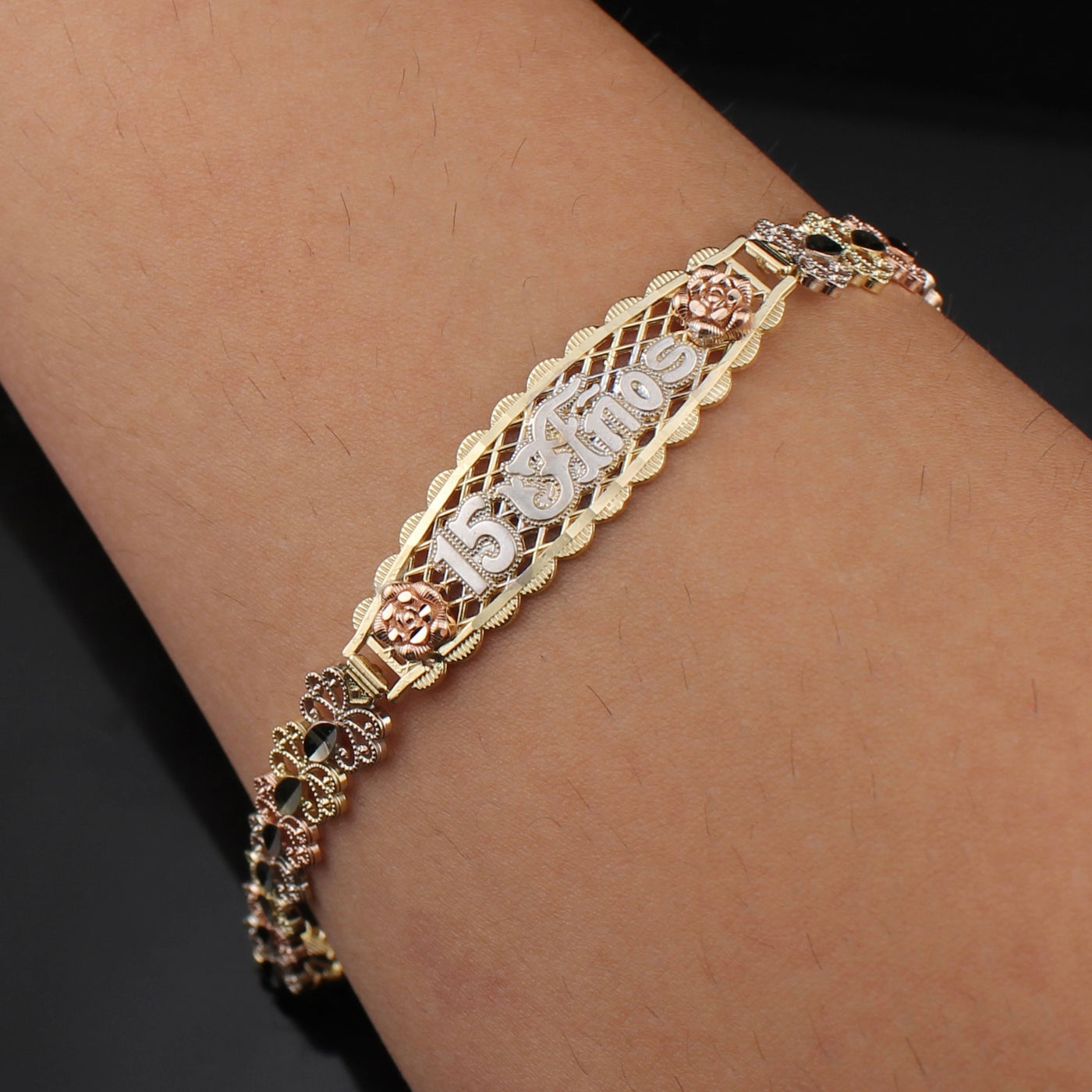 14K Gold Quinceanera Bracelet