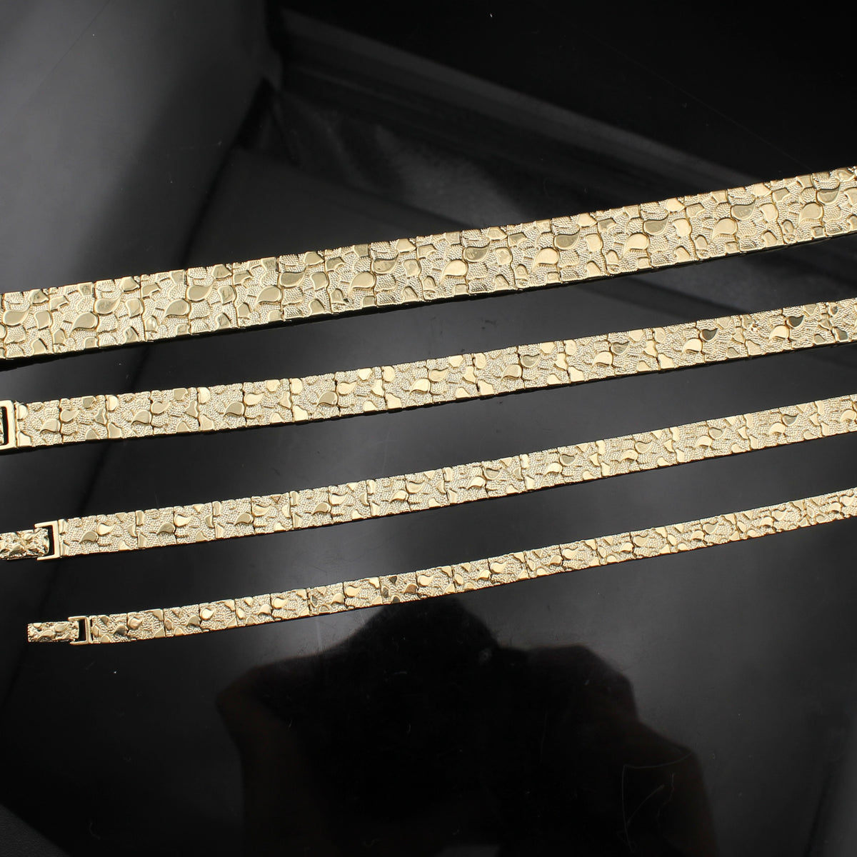 Pulsera de Pepitas de Oro de 14K Auténtico para Hombre