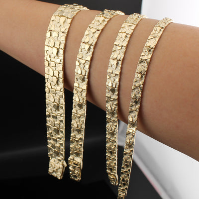 14K Gold Men's Nugget Bracelet