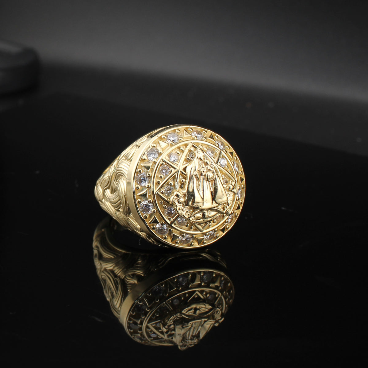 Real 10K Gold Lady of Aparecida Ring
