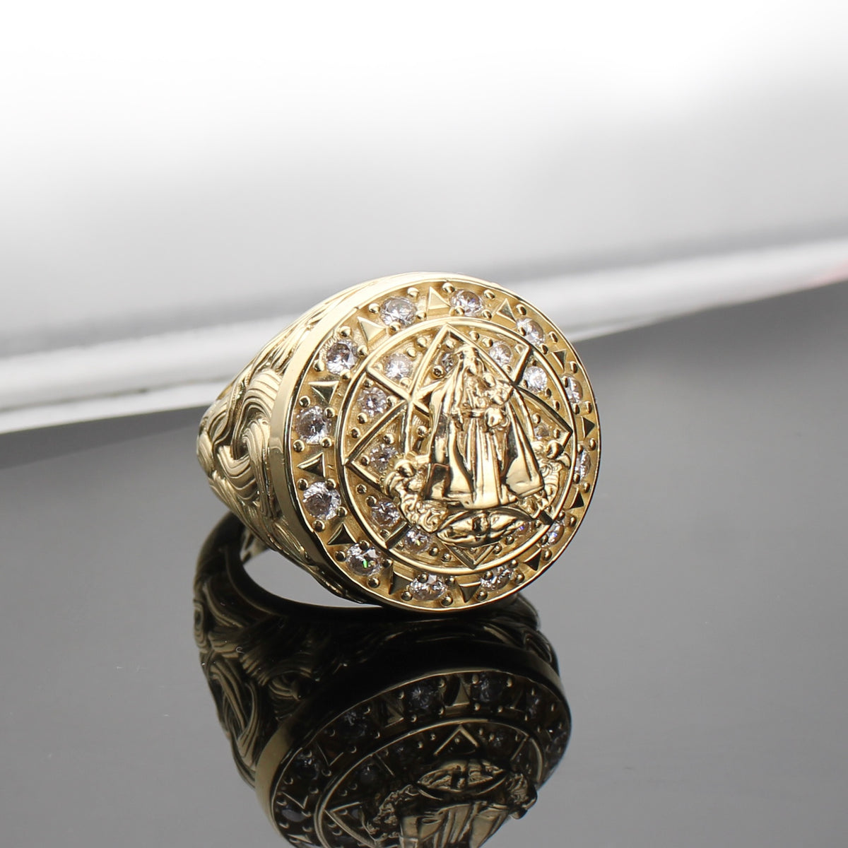Real 10K Gold Lady of Aparecida Ring