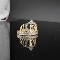 Anillo de quinceañera de oro auténtico de 14K