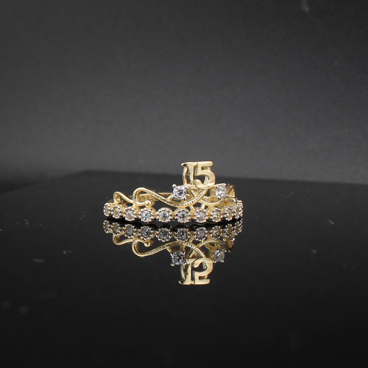 Real 14K Gold Quinceañera Ring