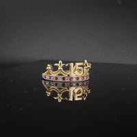 Anillo de Quinceañera de Oro 14K Auténtico