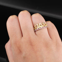 Anillo de Quinceañera de Oro 14K Auténtico