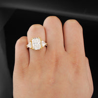 Real 14K Gold Lab Diamond Radiant Engagement Ring