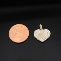 Real 10K Gold Diamond Heart Pendant 0.48 CTW