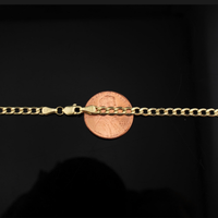 Cadena Cubana de Oro de 10K auténtico de 3.5mm
