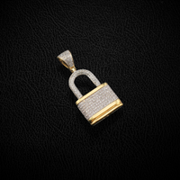 10K Diamond Lock Pendant 0.55 CTW - alternate view - ICEbyAK