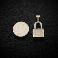 10K Diamond Lock Pendant 0.55 CTW - detail view - ICEbyAK