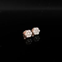 Pendientes de tuerca de oro rosa de 10 quilates con diamantes de 1,5 CTW