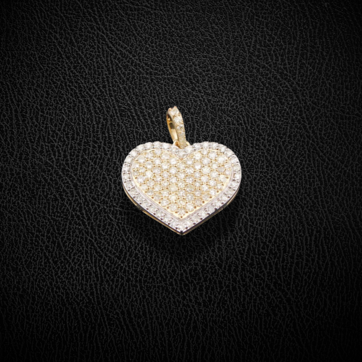 Real 10K Gold Diamond Heart Pendant 0.48 CTW