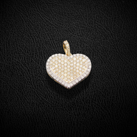 Real 10K Gold Diamond Heart Pendant 0.48 CTW