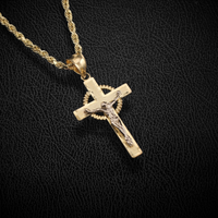 Real 10K Gold Cross Pendant & Chain