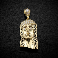 10K Gold Jesus Face Pendant 1