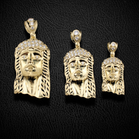 10K Gold Jesus Face Pendant 3