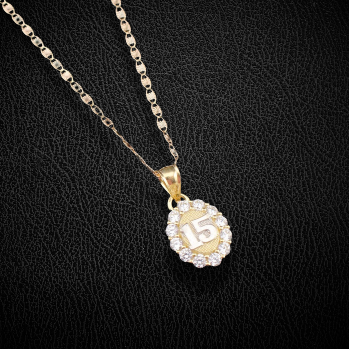 Real 10K Gold Quinceañera Pendant & Chain