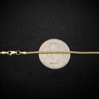 Cadena Franco de oro de 10K auténtico de 1.5mm
