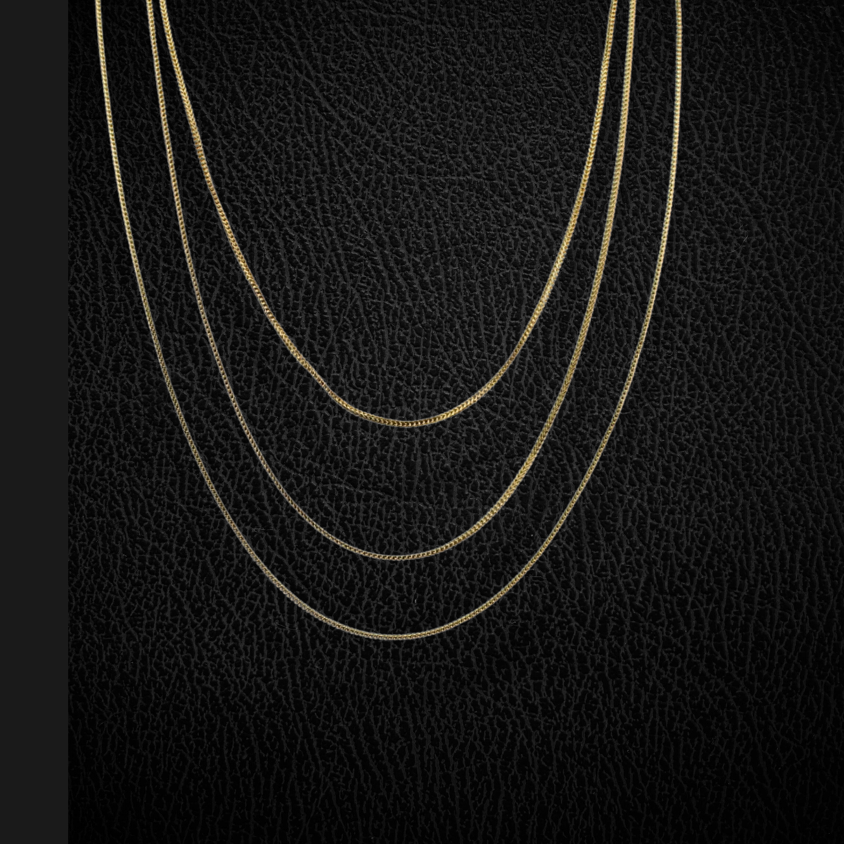 Cadena Franco de oro de 10K auténtico de 1.5mm