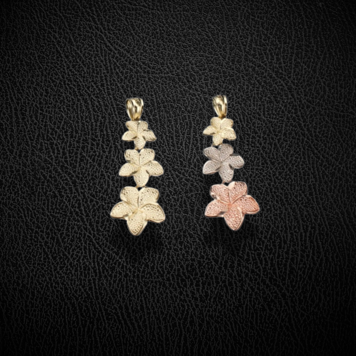 Colgante de flor de oro de 10K real