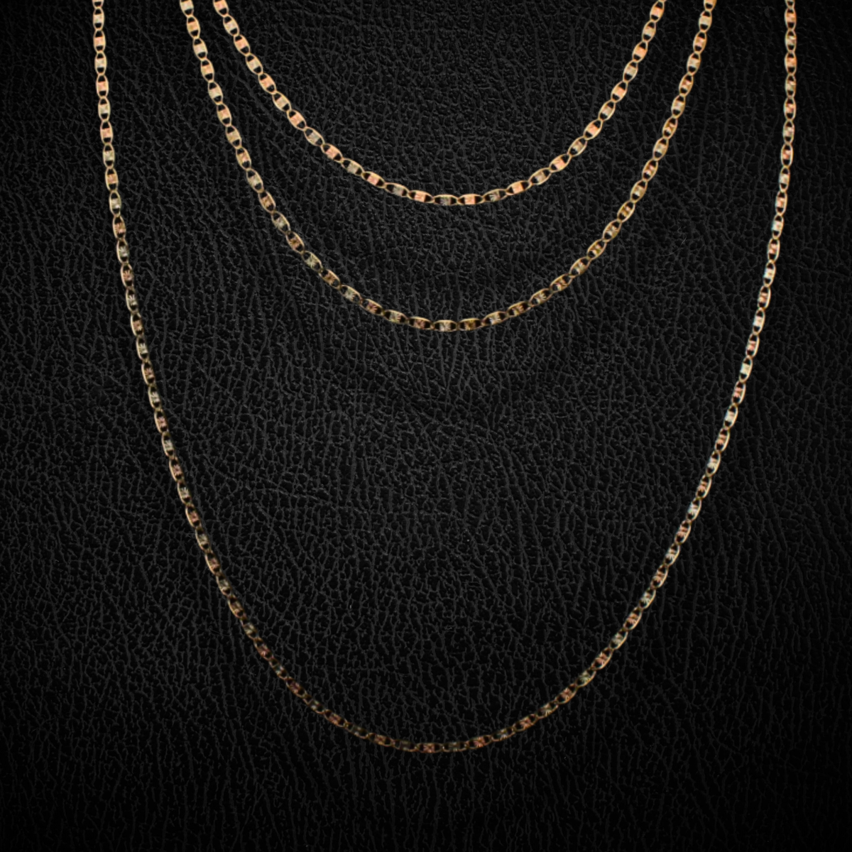 Cadena Valentino de oro de 10K auténtico de 2.5mm