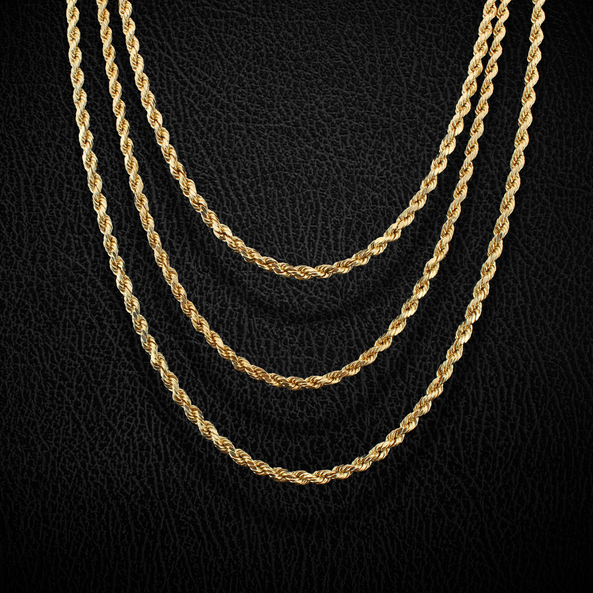 Real 14K Gold 3mm Rope Chain