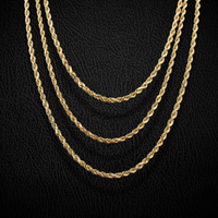 Real 14K Gold 3mm Rope Chain