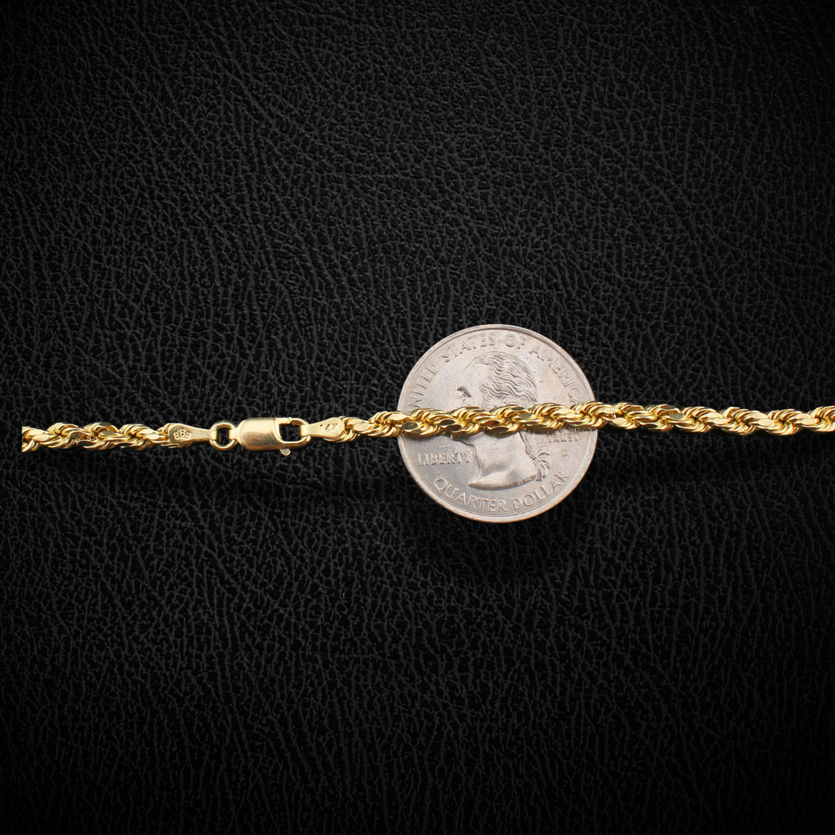 Real 14K Gold 3mm Rope Chain
