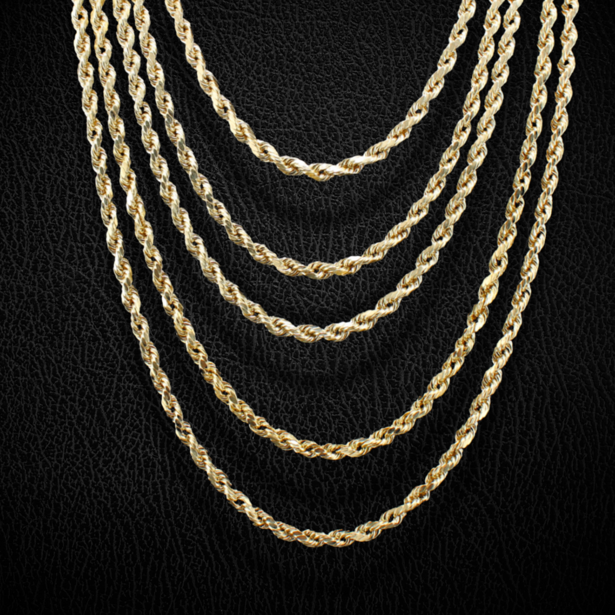 Real 10K Gold 5mm Rope Chains