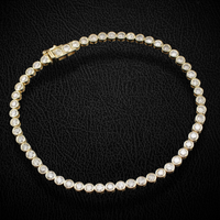 Pulsera de tenis biselada de oro macizo de 14K