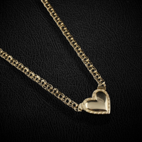 Cadena de Oro 10K auténtico de 4mm con Corazones Chino