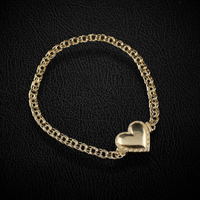 Real 10K Gold Chino Heart Bracelet
