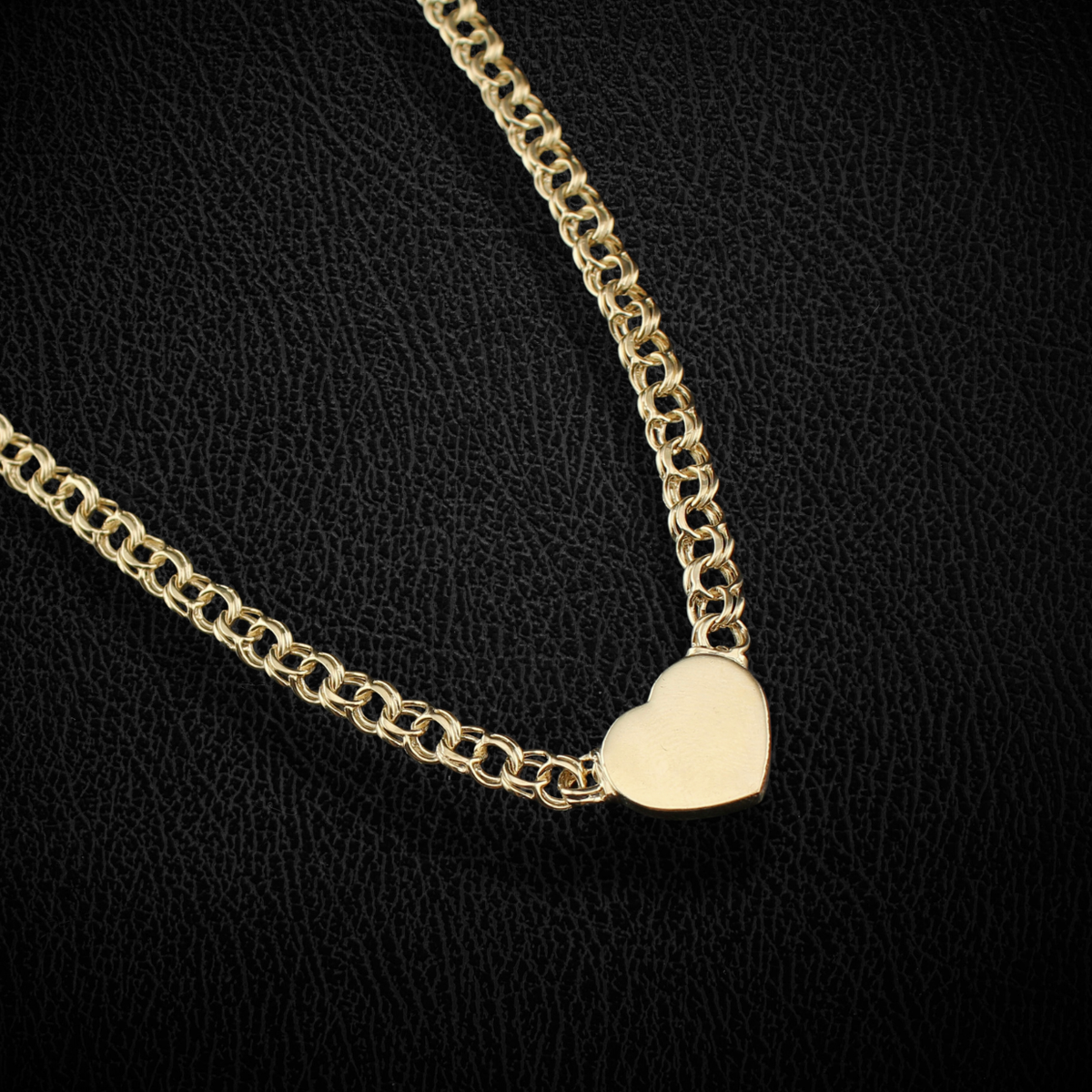 Real 14K Gold Heart Chino Chain
