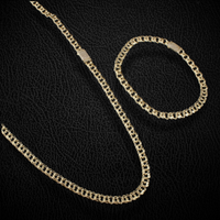 Cadena y pulsera Chino de oro de 10K auténtico de 5.5mm