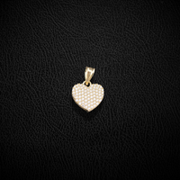 Colgante de corazón de oro de 10K real