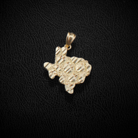 Colgante pepita de oro de 10K real de Texas