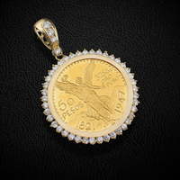 Real 10K Gold 50 Pesos Pendant