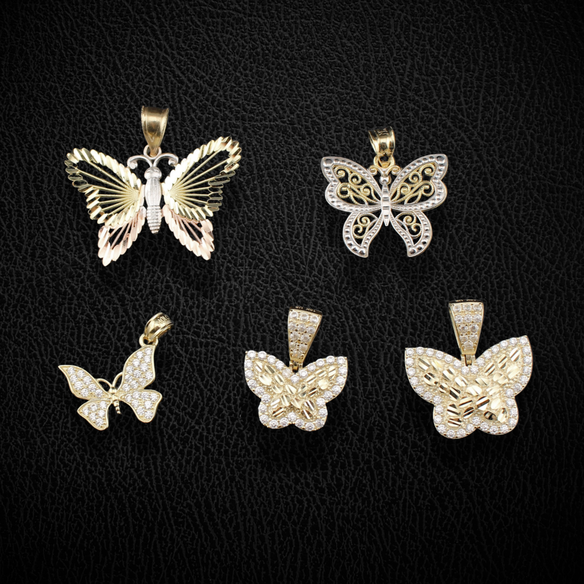 Real 10K Gold Butterfly Pendants