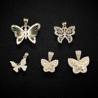 Real 10K Gold Butterfly Pendants