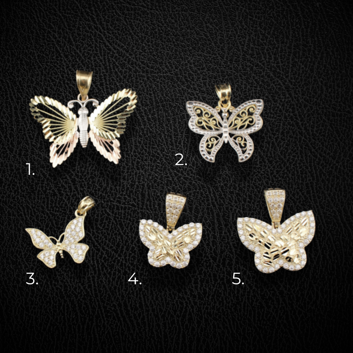 Real 10K Gold Butterfly Pendants
