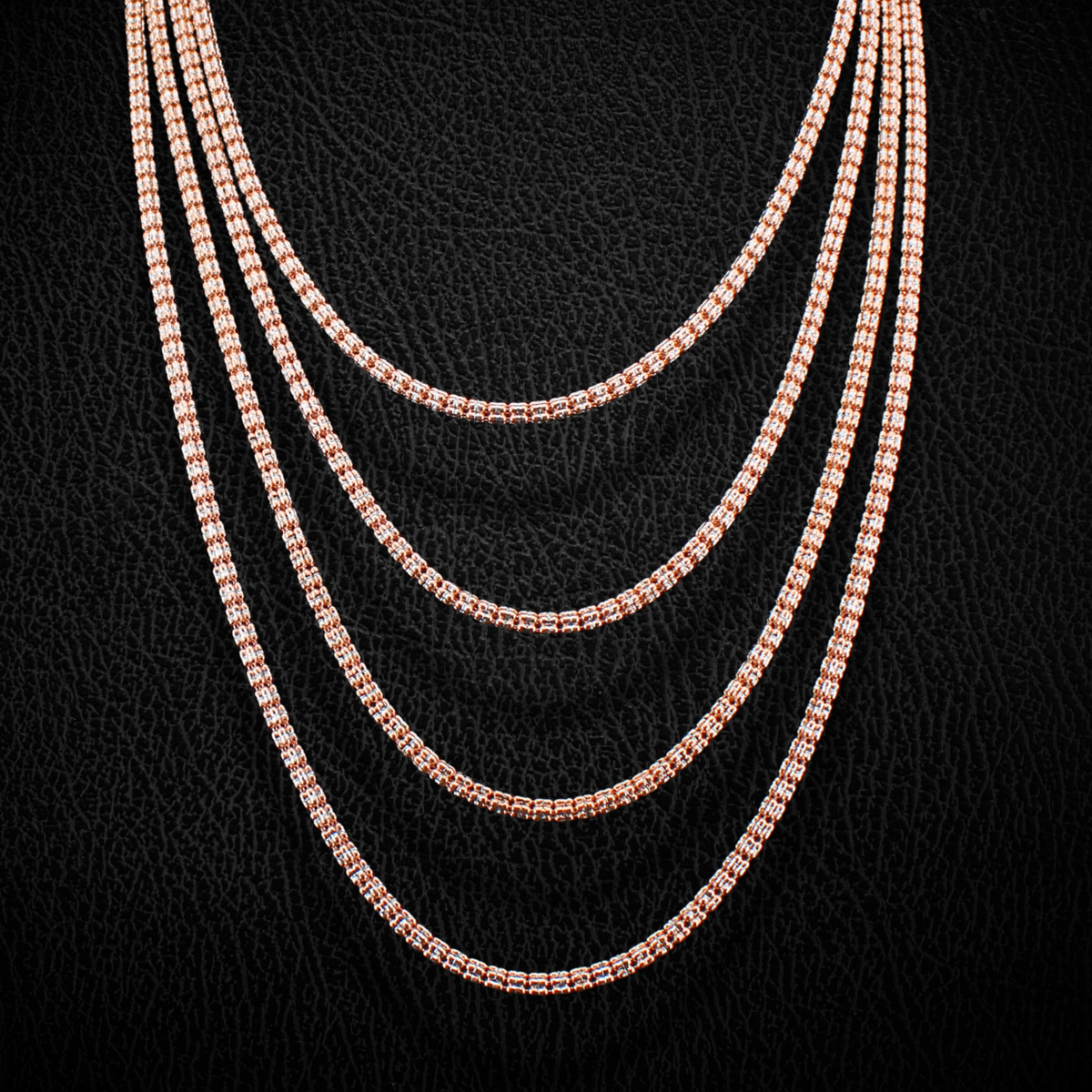 Real 10K Rose Gold 3.2mm Ice Chain